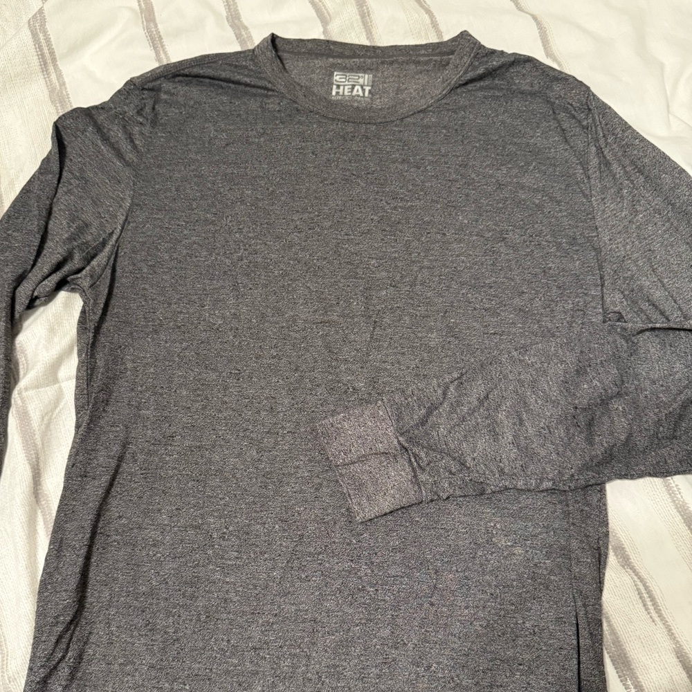 PACK OF 2: Men’s Long sleeve Base Layer - Warm. Gray and white, men’s S